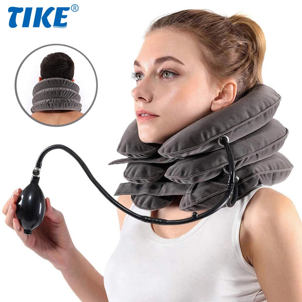 Inflatable Neck Stretcher Collar adjustable cervical traction device for neck pain and stiffness relief at home