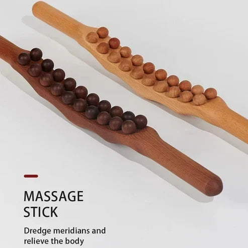 Gua Sha Wood Therapy tool dual-sided natural wood design for muscle tension relief and lymphatic drainage