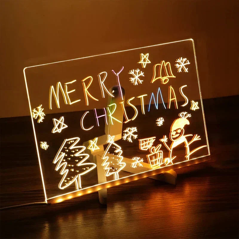 LED Note Board with Colors neon glow acrylic message board for home business and gifting in three sizes