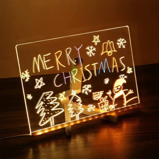 LED Note Board with Colors neon glow acrylic message board for home business and gifting in three sizes