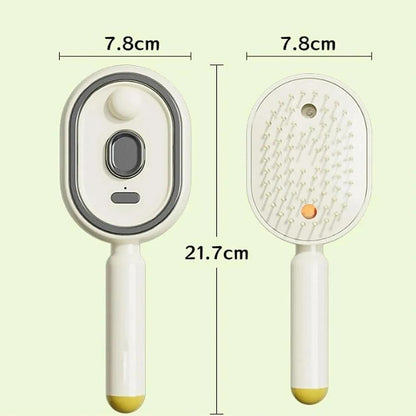 Rechargeable Hair Straightener Brush with Detangling Comb