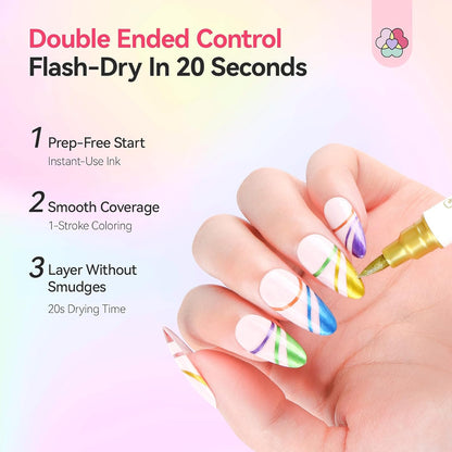 Dual-Tip Nail Art Pens Set