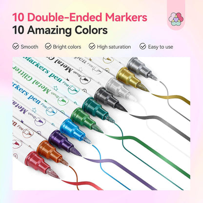 Dual-Tip Nail Art Pens Set