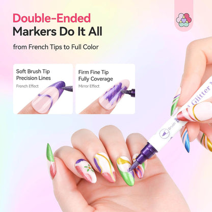 Dual-Tip Nail Art Pens Set