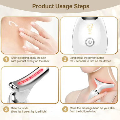 EMS RED LIGHT THERAPY FACE NECK LIFT WRINKLE REMOVER TIGHTEN MASSAGER