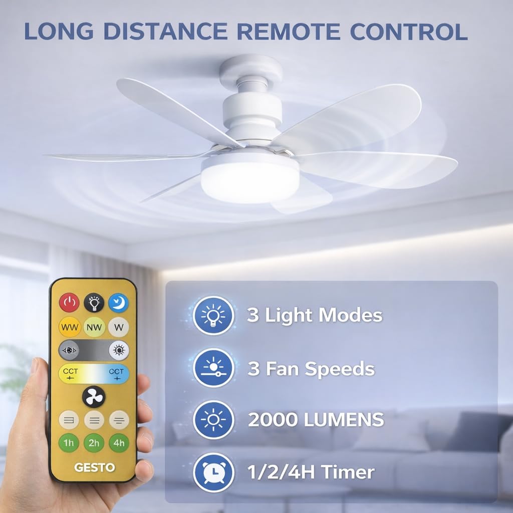 LED Ceiling Fan & Light with Remote