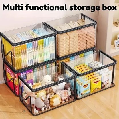 2-Pack Foldable Transparent Storage Boxes