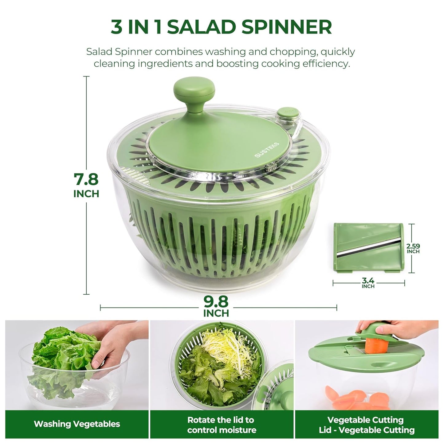 Multifunctional Vegetable Salad Dehydrator and Cutter