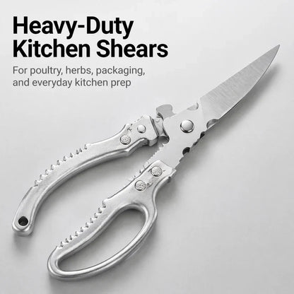 Heavy-Duty Multi-Purpose Kitchen Shears – Stainless Steel Poultry & Herb Scissors for Effortless Food Prep