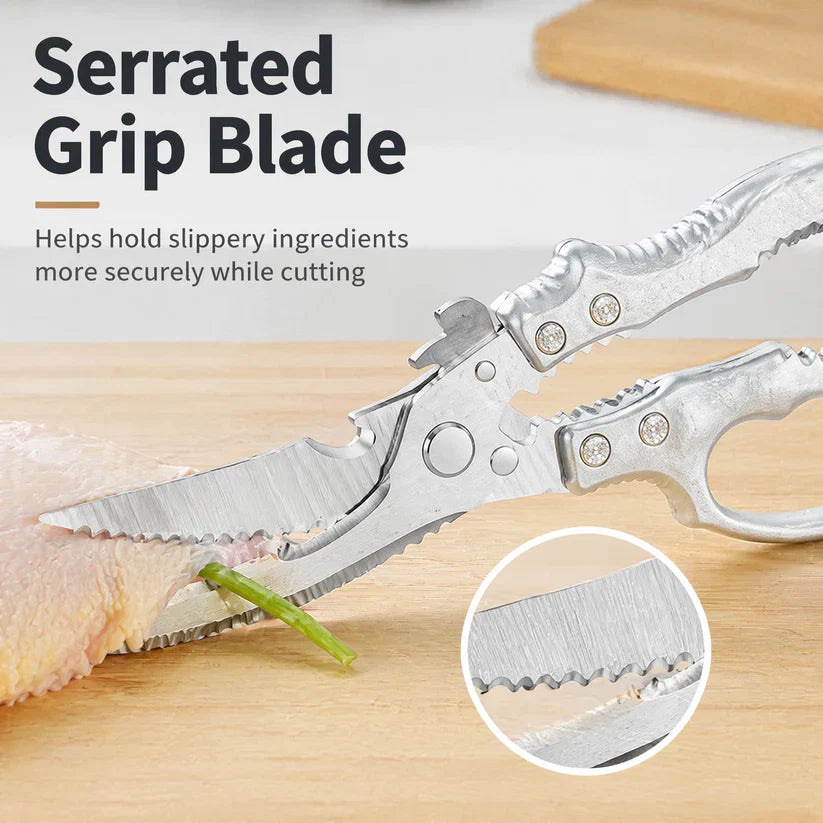 Heavy-Duty Multi-Purpose Kitchen Shears – Stainless Steel Poultry & Herb Scissors for Effortless Food Prep