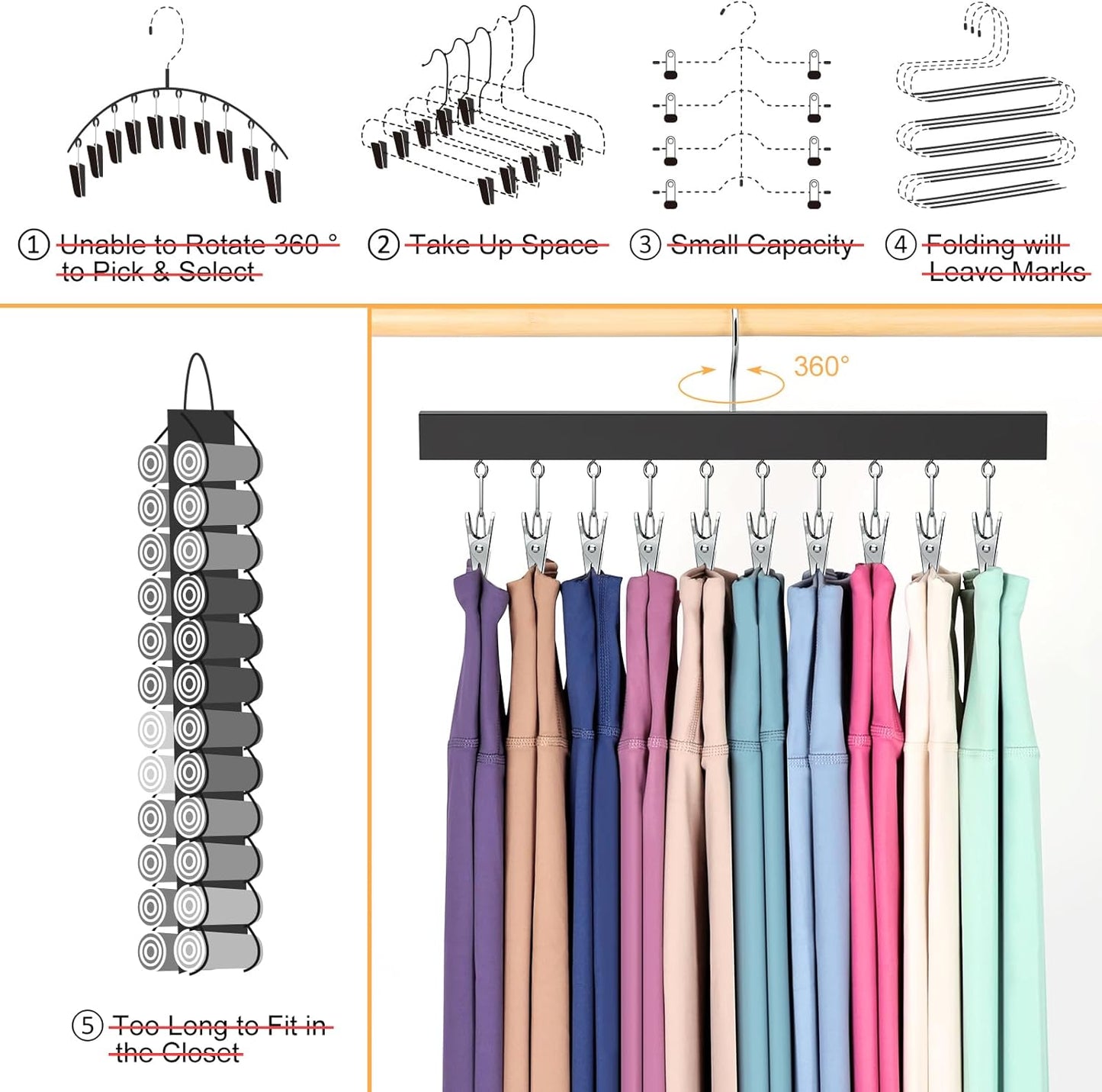 Legging & Clothing Closet Organizer (2 set)