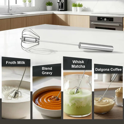 Premium Push Action Stainless Steel Whisk