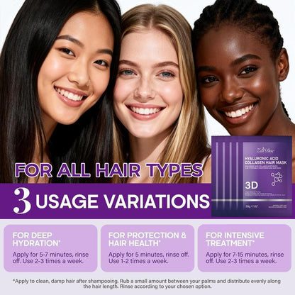 5 PCS-3D Hyaluronic Acid & Collagen Hair Mask 30g