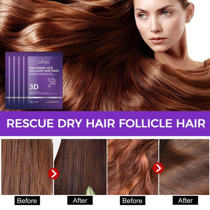 5 PCS-3D Hyaluronic Acid & Collagen Hair Mask 30g