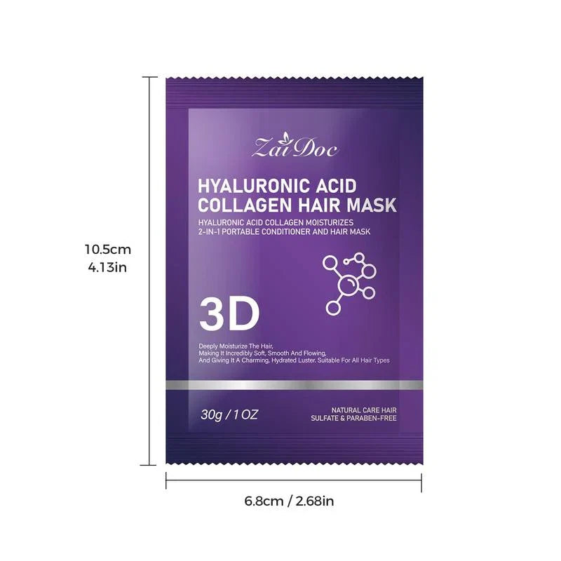 5 PCS-3D Hyaluronic Acid & Collagen Hair Mask 30g
