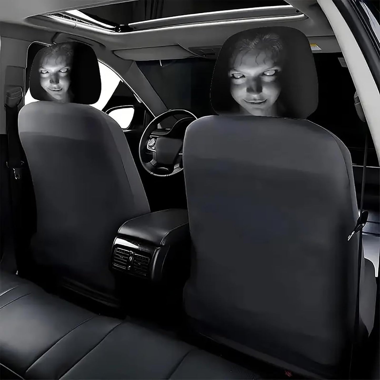 Horror Face Car Headrest Covers