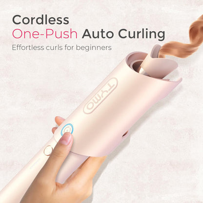 Rotating Curling Wand Anti-Scald & Tangle-Free for Easy Curls