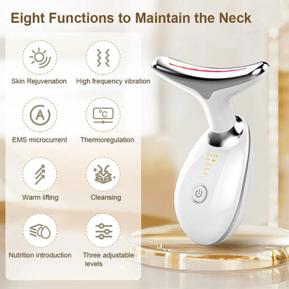EMS RED LIGHT THERAPY FACE NECK LIFT WRINKLE REMOVER TIGHTEN MASSAGER