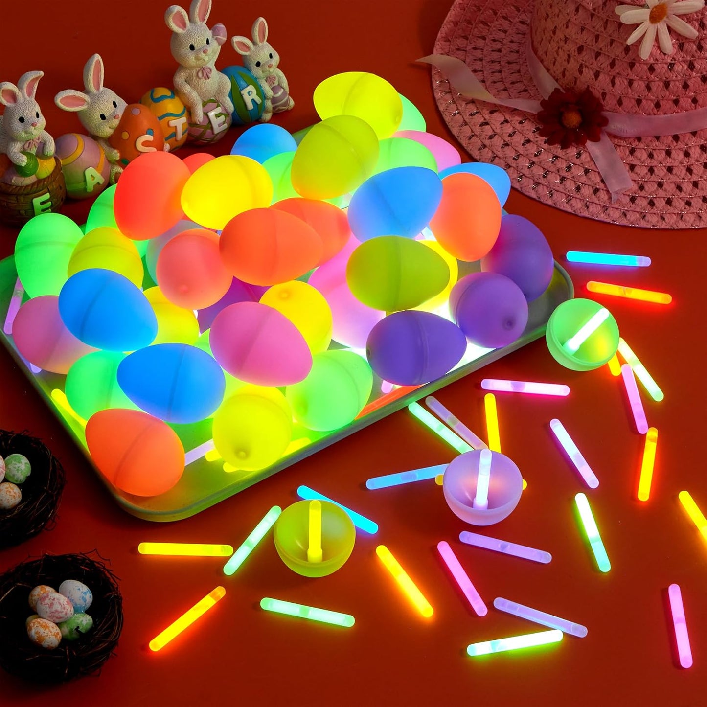 35 Pcs Easter Eggs with 35 Mini Glow Sticks